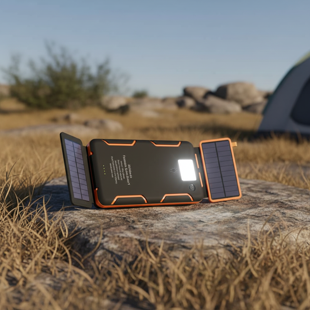 SunCharge portable solar power bank plastic outdoor emergency light USB charger