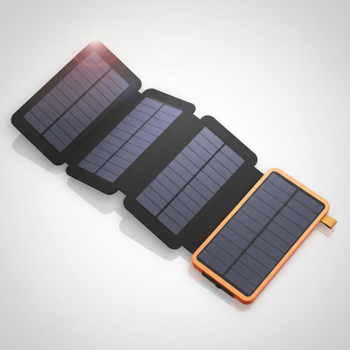 SunCharge power bank, a durable plastic solar phone charger for camping gear