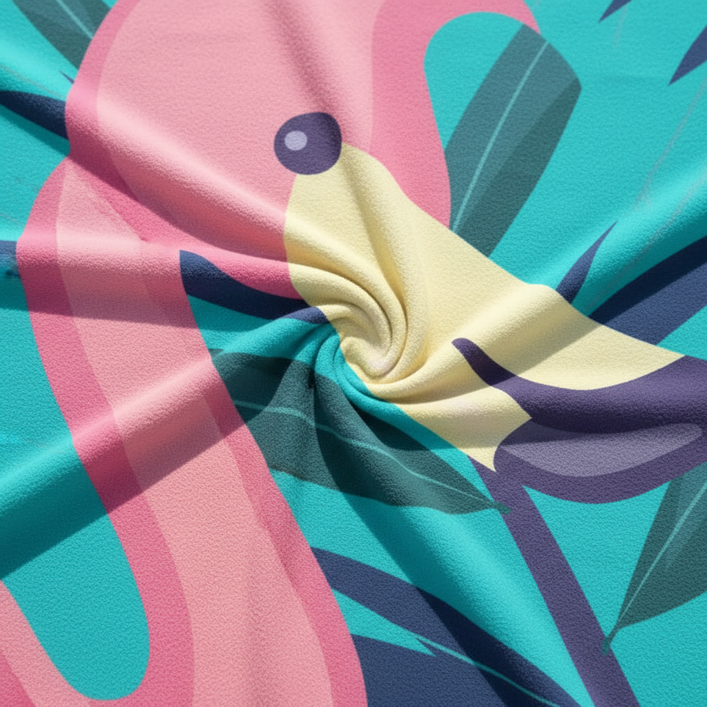 Close-up of a soft, quick-dry microfiber travel towel, showing its plush texture and durability
