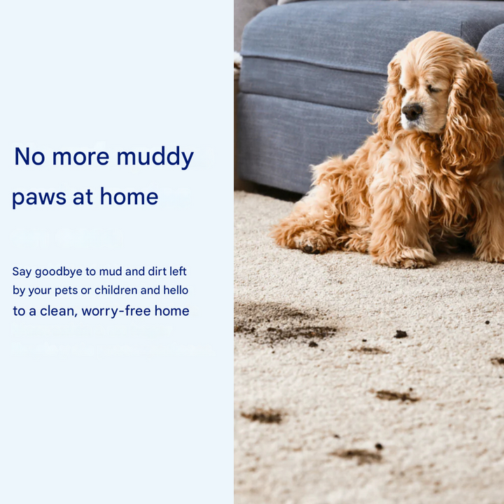 Durable, non-slip, washable chenille dog mat. Super absorbent PawMat floor protector for busy pets.