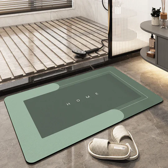 Super absorbent, quick-dry floor mat for bathroom & kitchen. Modern, non-slip design, easy to clean home decor.