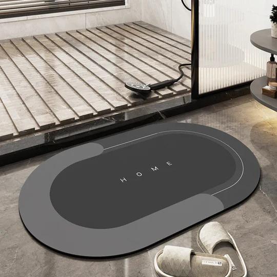 Modern quick-dry floor mat for kitchen & bathroom. Super absorbent, non-slip, easy-clean home decor floor rug.