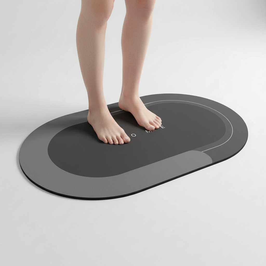 Two sizes (oval & rectangle) of Super Absorbent Quick-Dry BathDream bath mats