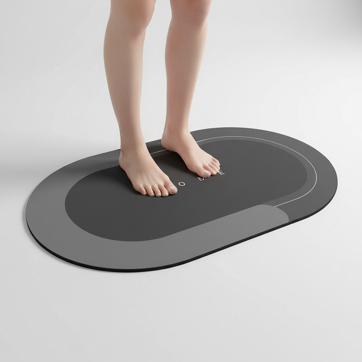 Two sizes (oval & rectangle) of Super Absorbent Quick-Dry BathDream bath mats