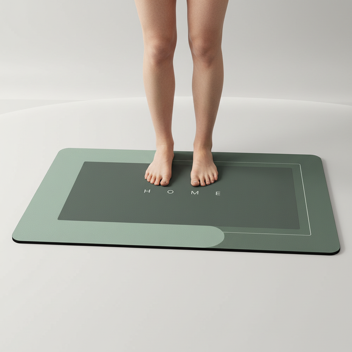 Home decor essential: soft, quick-dry microfiber bath mat in grey for under sink