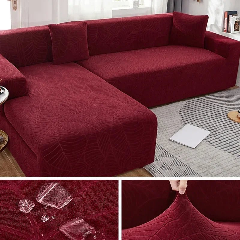 Soft polyester L-shape sectional slipcover, perfect for living room decor and easy cleaning.
