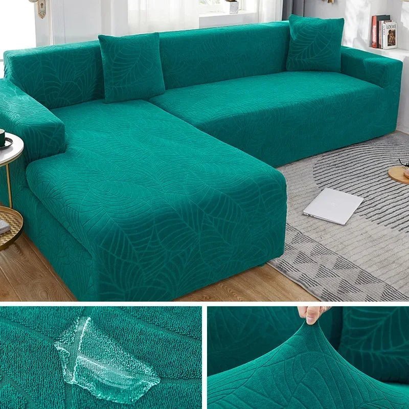 Easy care, pet friendly L-shape polyester slipcover for sectional sofa protection & style.