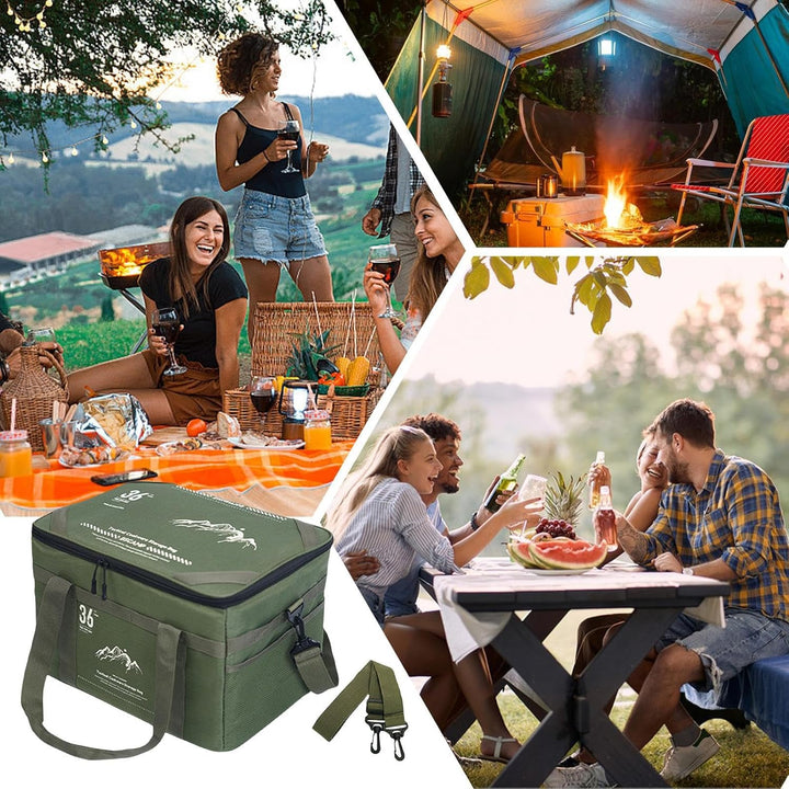 Close-up of Tarvos duffle bag's waterproof material and detachable table attachment