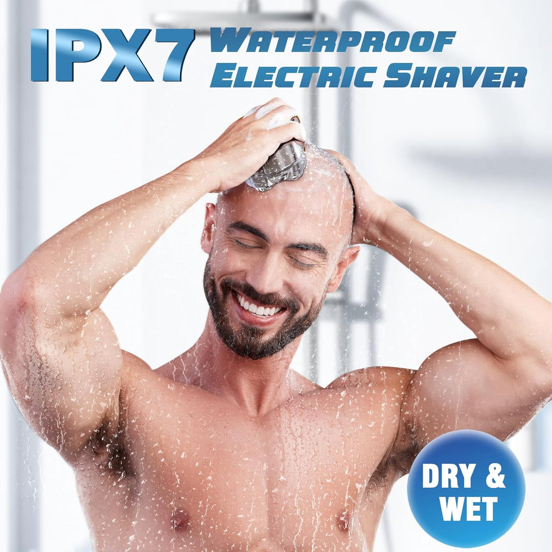 Ergonomic Tavien cordless waterproof shaver for men's grooming and bald head care