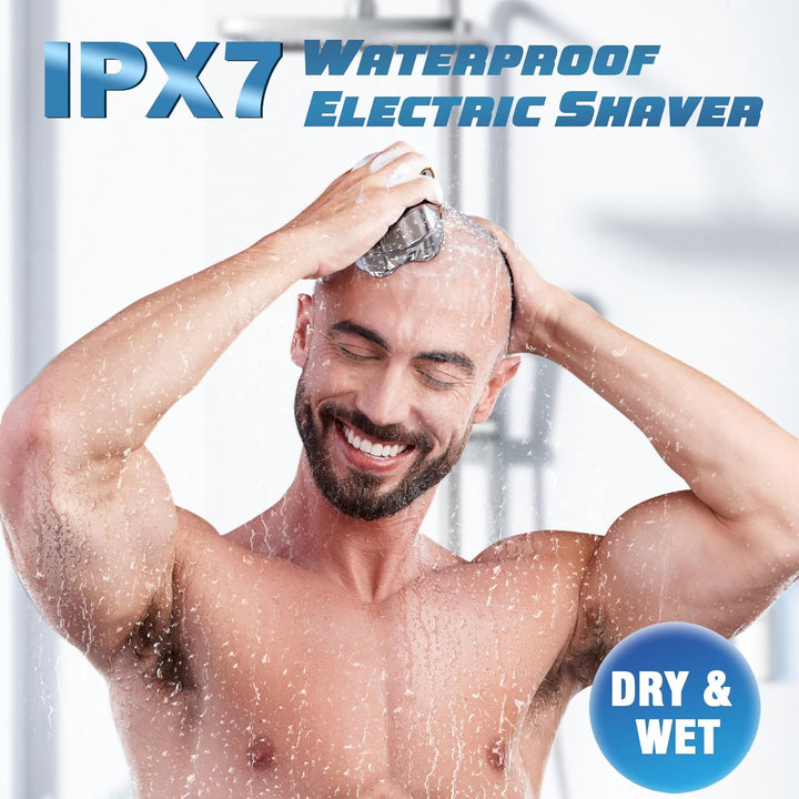 Ergonomic Tavien cordless waterproof shaver for men's grooming and bald head care