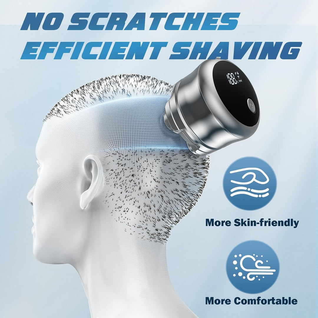 Tavien bald head shaver with magnetic attachment, offering a close and comfortable shave