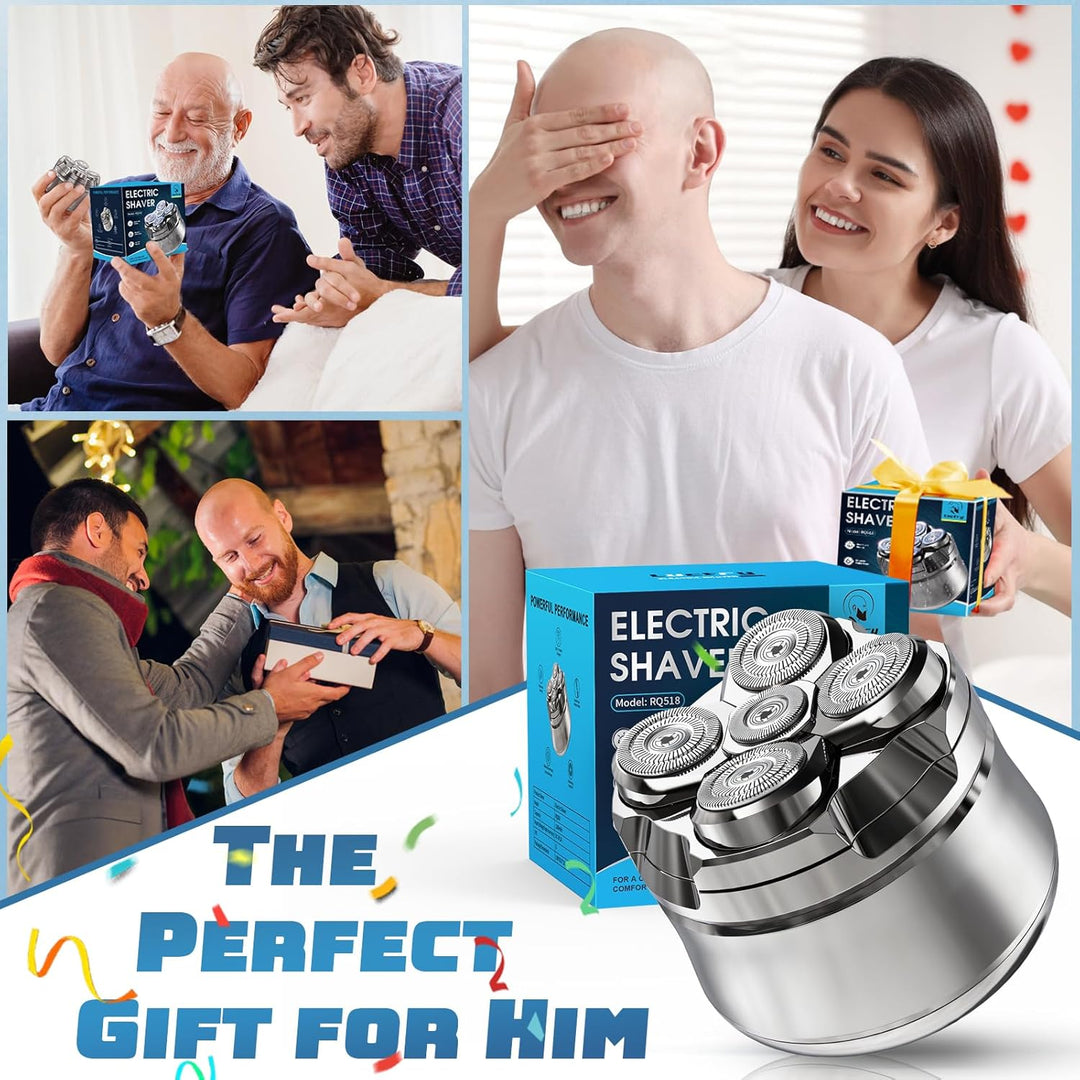 Black Tavien magnetic head shaver for bald men's grooming, suitable for wet and dry use