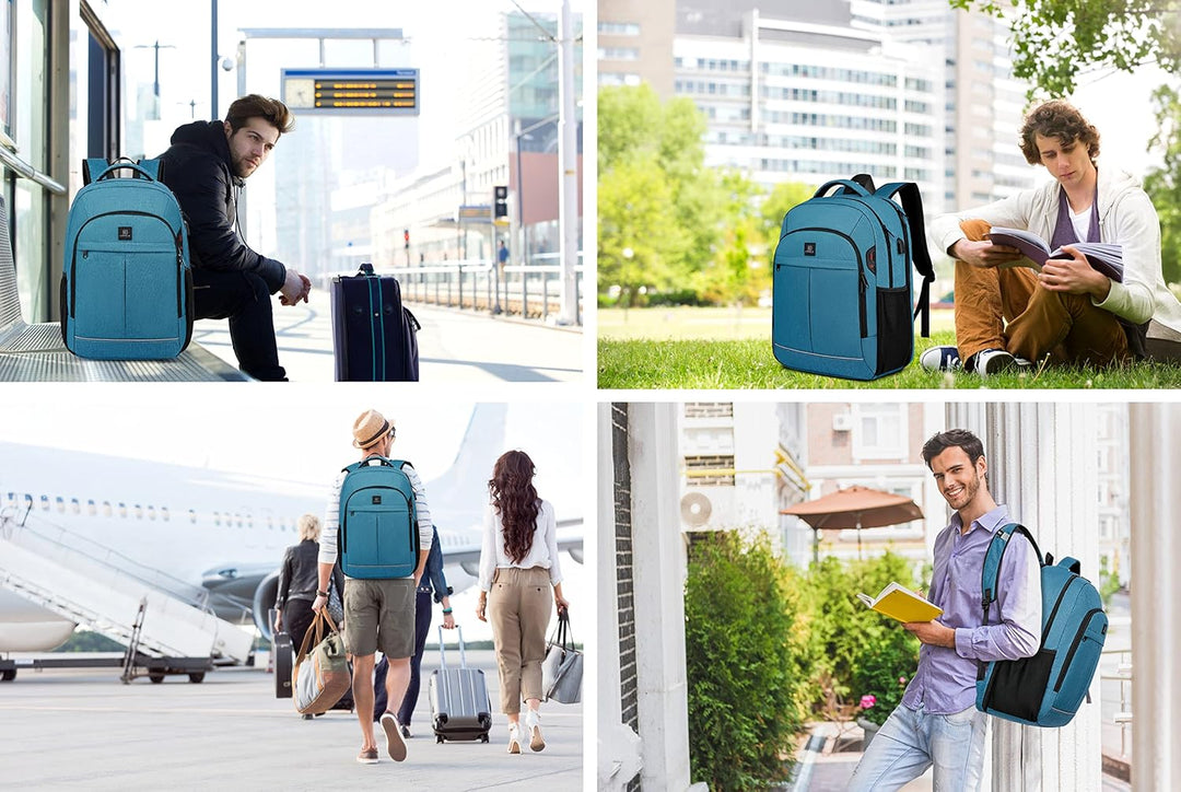 Unisex water-resistant backpack for daily use, with USB port and anti-theft design, travel-ready