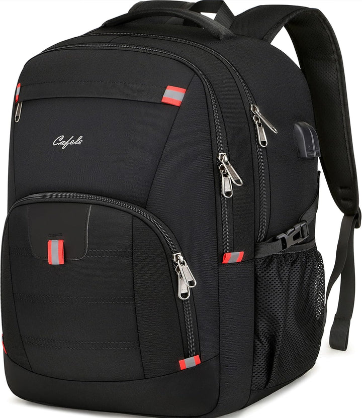 Unisex TechPro backpack: water-resistant, anti-theft, with external USB port for easy access