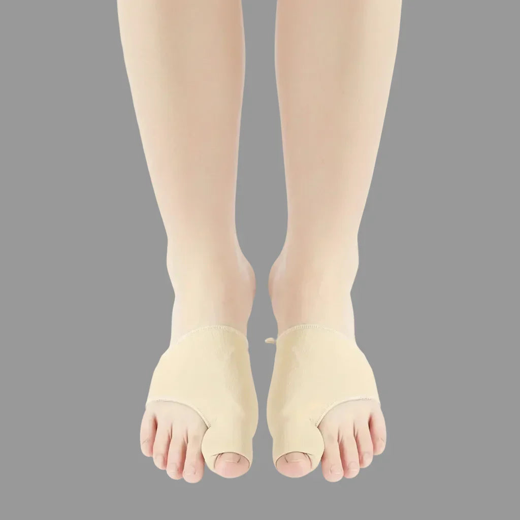 Grey teen bunion corrector for advanced foot care, enhancing mobility & correcting hallux valgus.