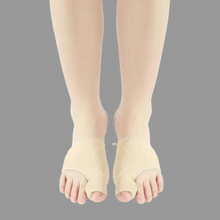 Grey teen bunion corrector for advanced foot care, enhancing mobility & correcting hallux valgus.