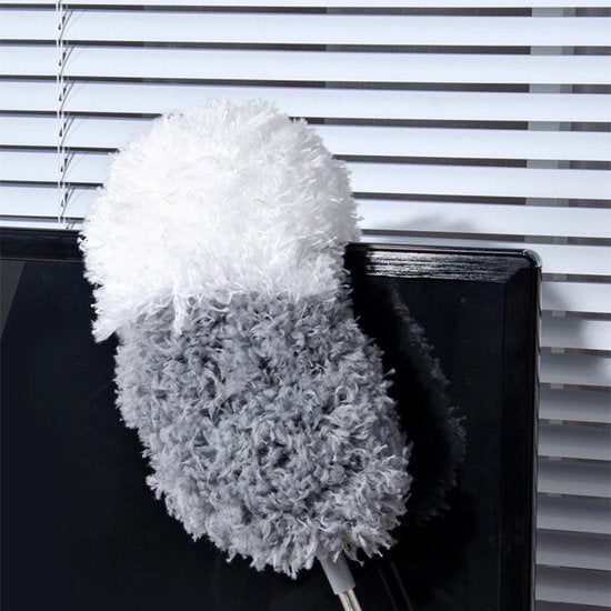 Lightweight telescoping duster, making high reach cleaning effortless for ceilings, fans, and corners.