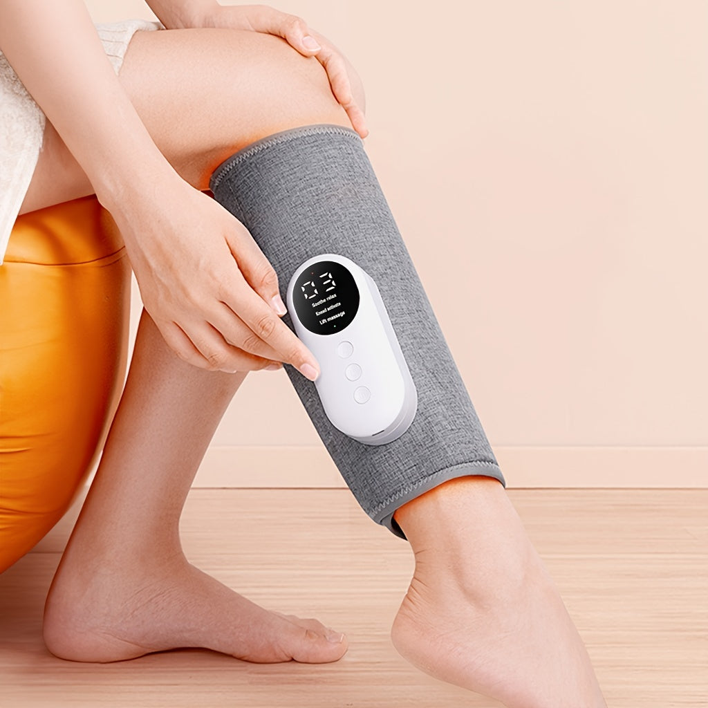 Therapeutic heated leg massager for muscle relief, improved circulation, and pain reduction. Ideal for tired legs.