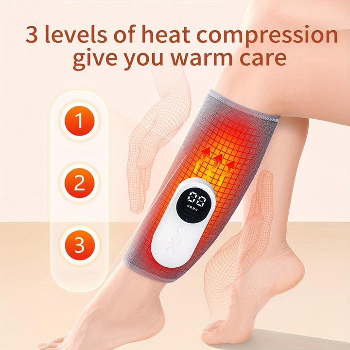 Ergonomic wireless calf & leg massager for portable physical therapy. Offers deep tissue massage & soothing heat.