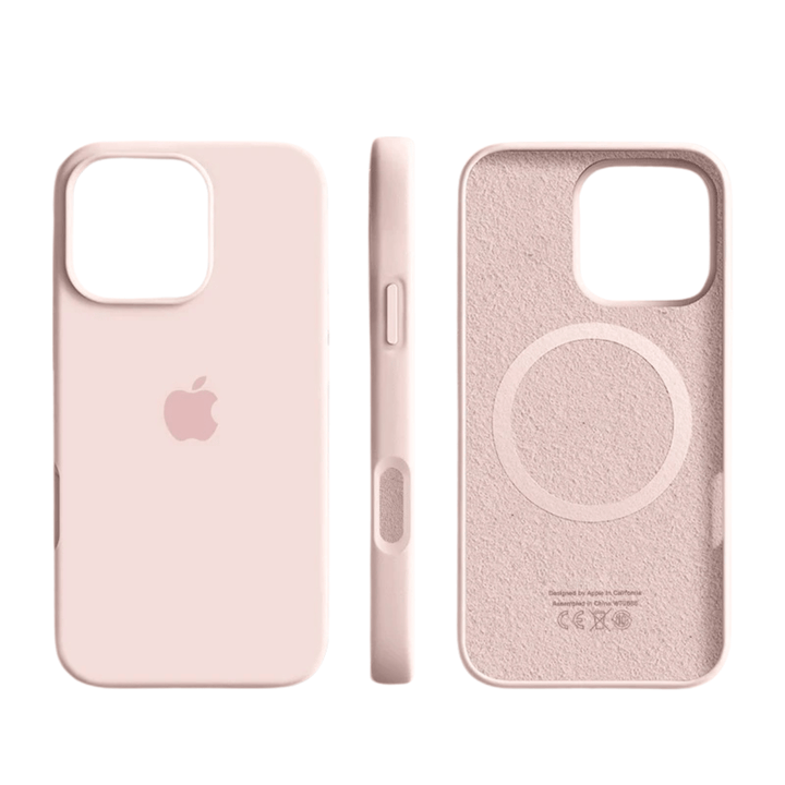 Soft-touch magnetic silicone case for iPhone. Thin, MagSafe compatible, ensuring reliable phone protection.