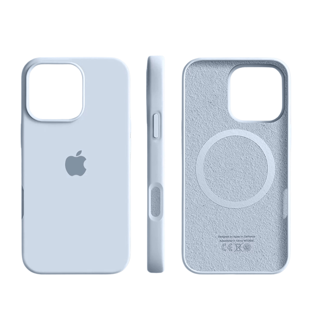 Durable magnetic silicone iPhone case. MagSafe compatible for seamless wireless charging & slim design.