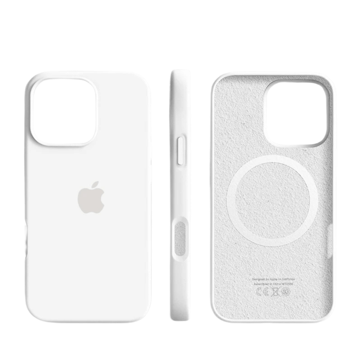Magnetic silicone iPhone case, engineered for a thin profile and MagSafe compatibility. Soft-touch finish.