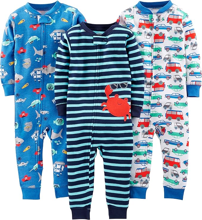 Children's clothing: a 3-pack of soft cotton sleepwear for babies and toddlers
