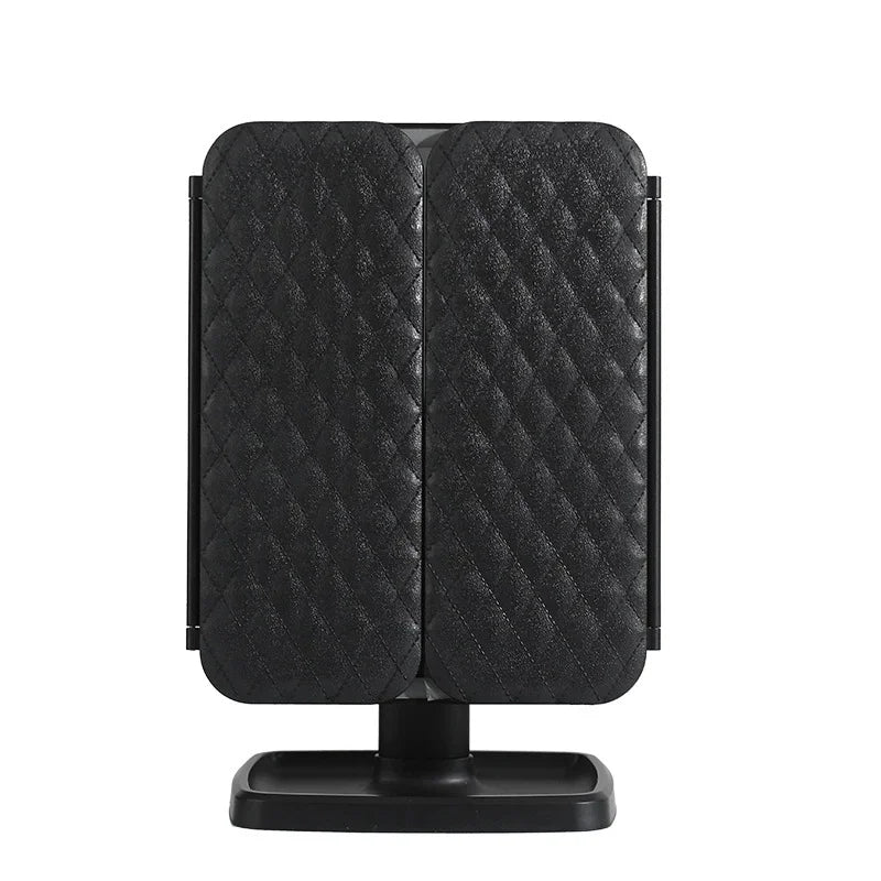 Elegant three-part LED vanity mirror, offering 3 light settings for precise makeup application.