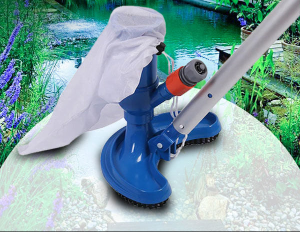 Compact TIDYPOOL spa cleaner removing leaves & sediment from a hot tub. Easy water cleaner.