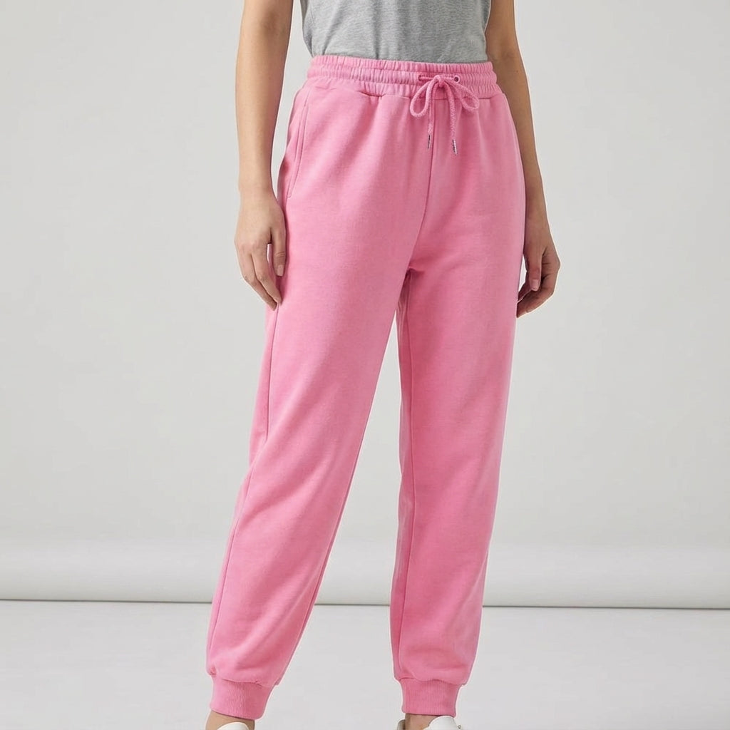 Full length view of Tiffany women's soft joggers, emphasizing the relaxed fit and comfortable design