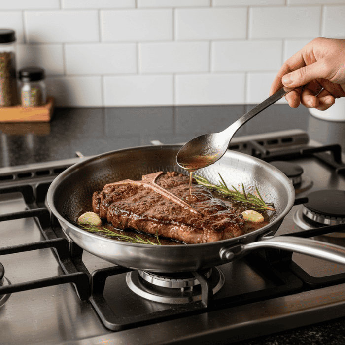 TITANFORGE Uncoated Titanium Frying Pan, durable & efficient cookware for healthy cooking on all hobs.