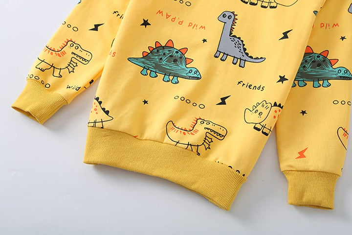 Blue dinosaur print summer shorts for boys, with an adjustable waistband for a perfect fit.