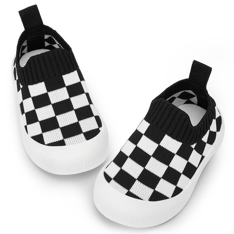 Toddler checkered slip-on shoes for active kids. Easy-wear, comfortable, and flexible for playtime.