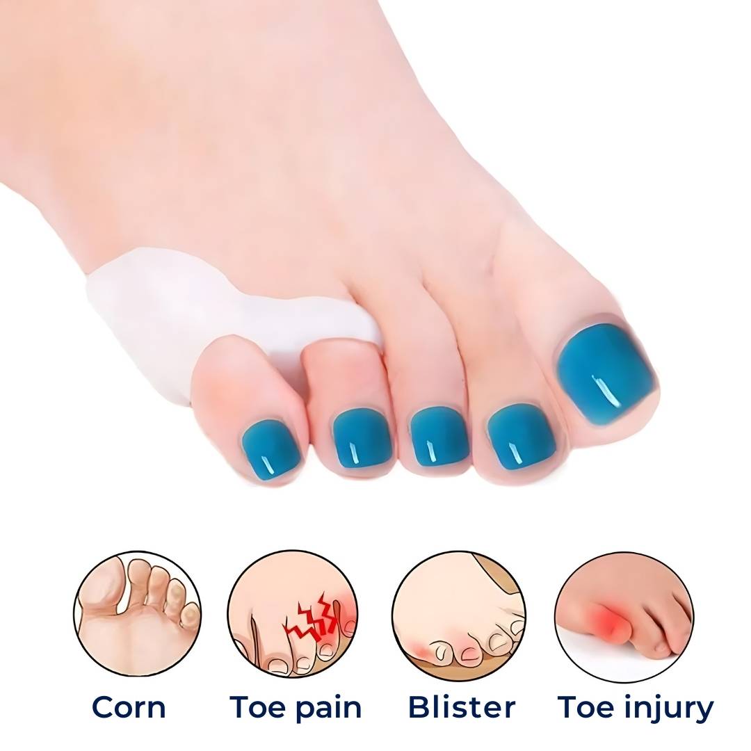 ToeGuard toe spacers gently correcting bunion & hammertoe for foot alignment and pain relief. Comfortable support.