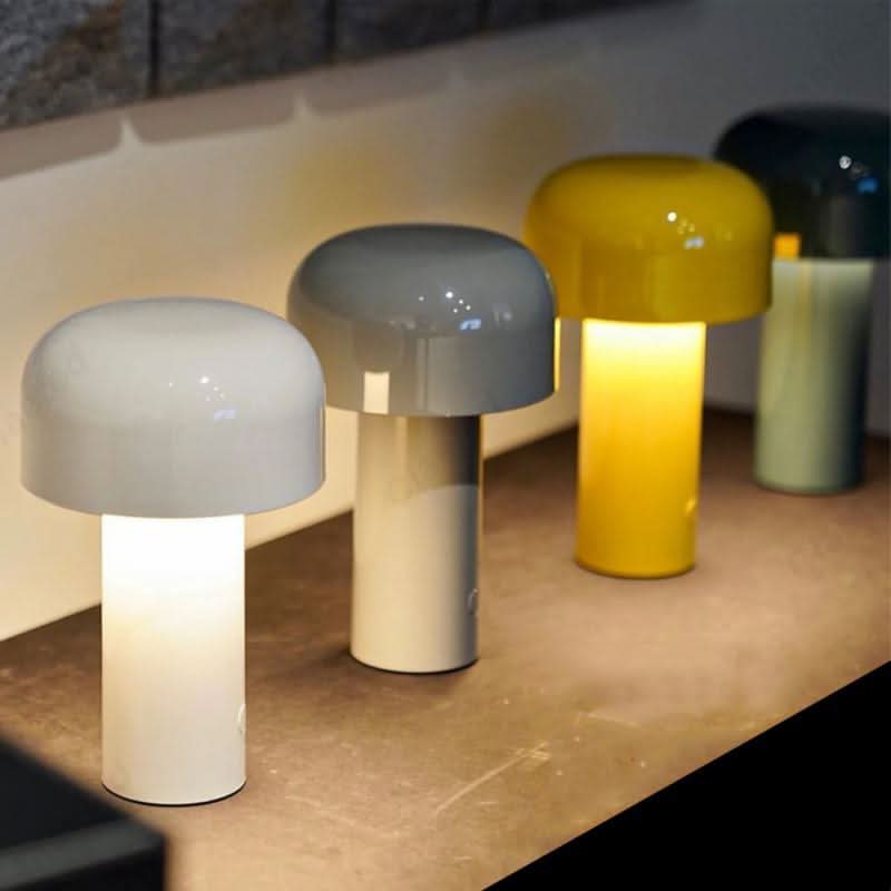 Modern bedroom lamp, compact and portable, ideal for bedside reading or ambient glow.