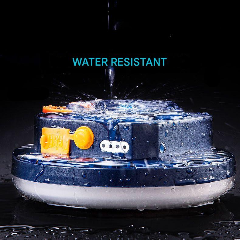 Compact TrailCharge outdoor gear: power bank with adjustable LED light, held in hand, for emergencies.