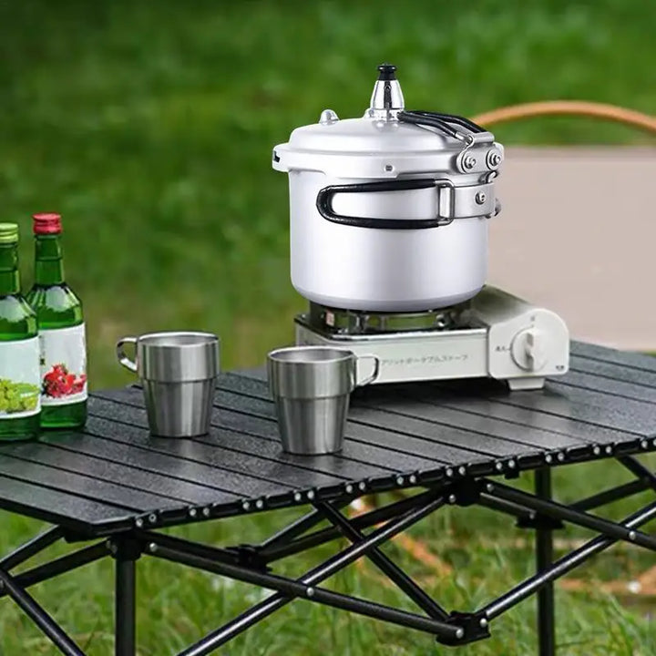 Unisex aluminum alloy camping pressure cooker for hiking and travel cookware