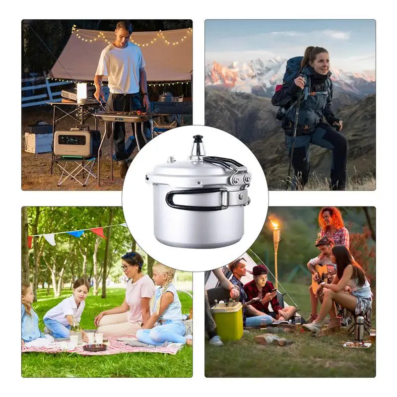 Portable outdoor camping pressure cooker made of durable aluminum alloy