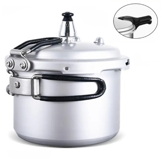 TrailMate compact aluminum alloy pressure cooker, ideal for camping and outdoor adventures