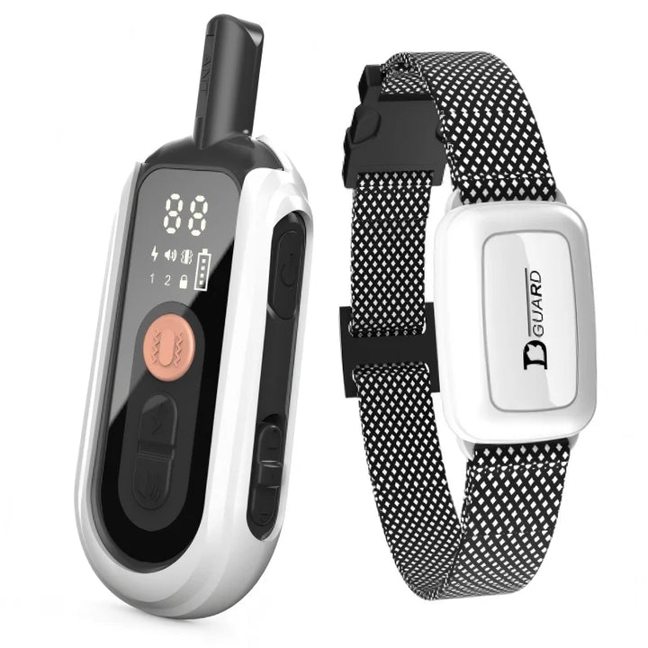 TrainMate waterproof dog training collar with remote for obedience, rechargeable, bark control.