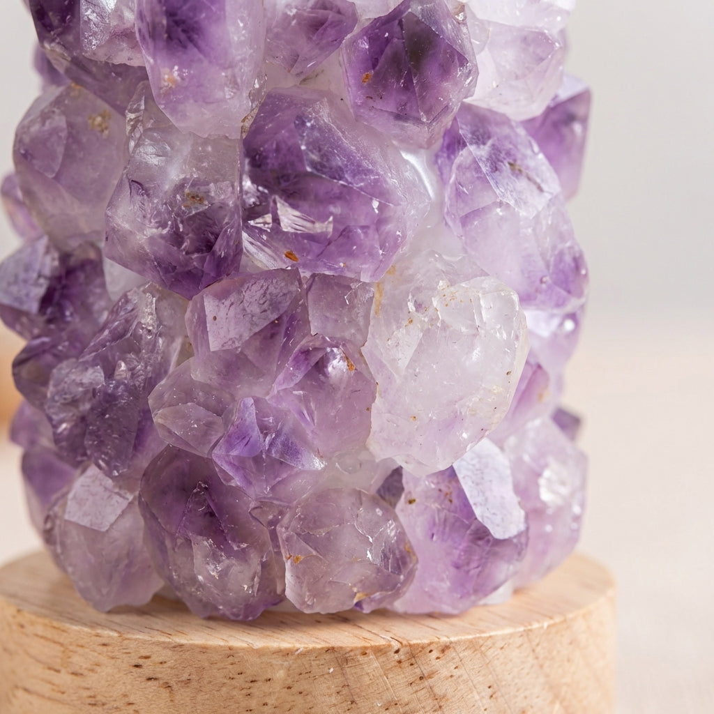 Crystal inspired table lamp, Tranquess, casting soft ambient light for a serene home decor