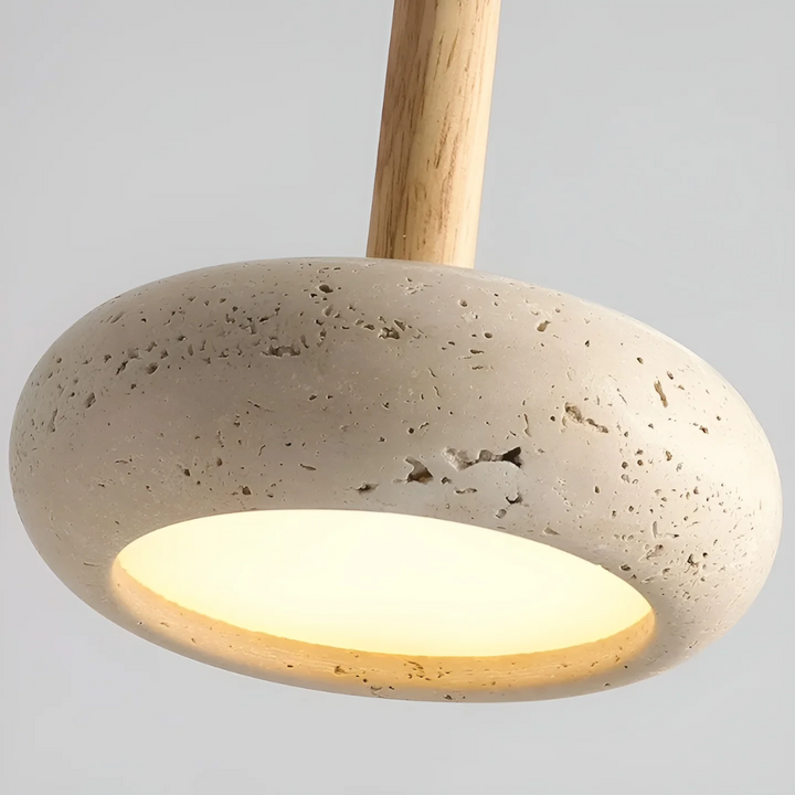 Unique LED Japanese style pendant light design. TranquilHalo ceiling lamp, perfect for modern home decor & ambient glow.