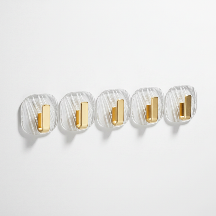 Modern no-drill wall hook, transparent design blends with any decor for clutter-free spaces.