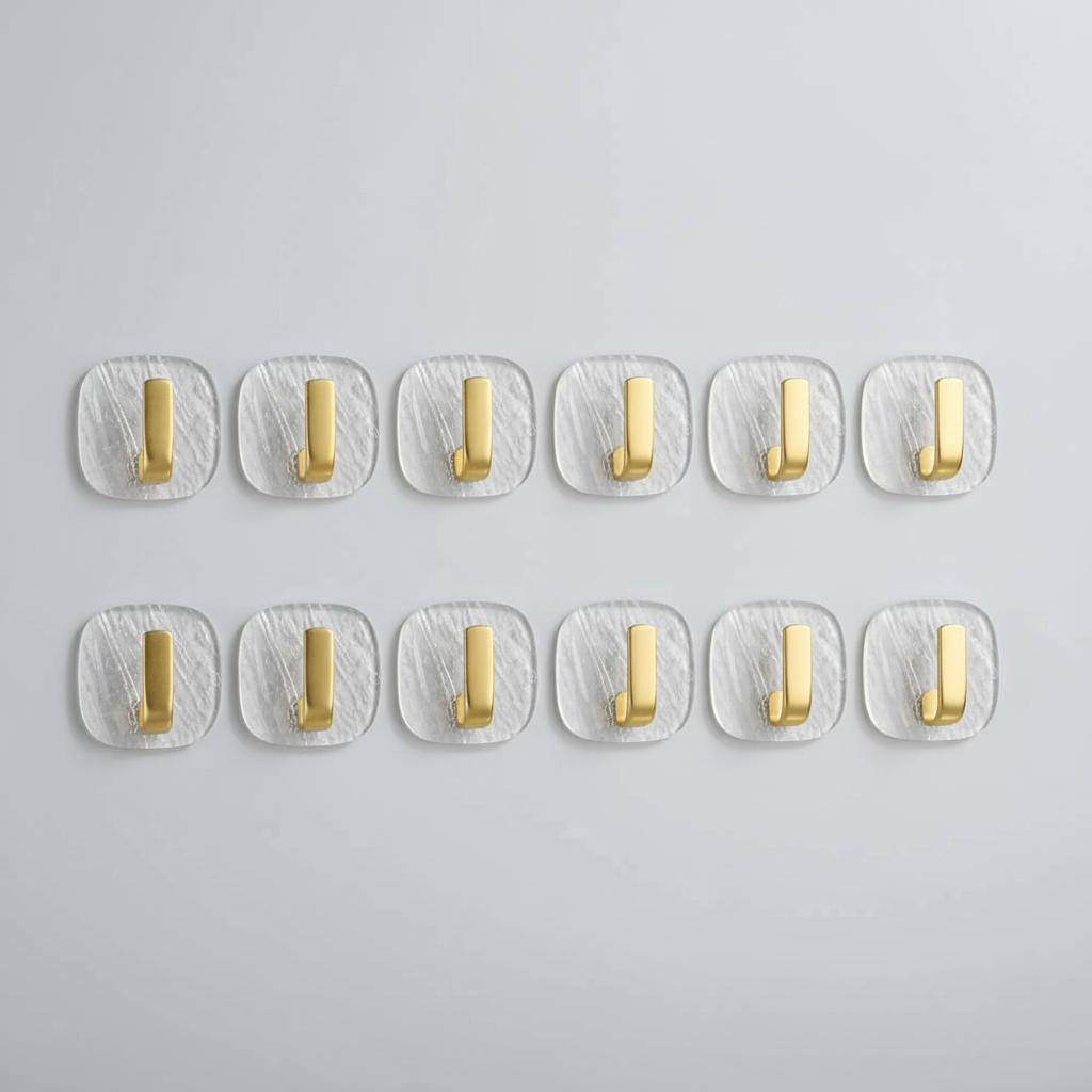 Sticky transparent hook for walls, providing strong adhesion for various home organization needs.