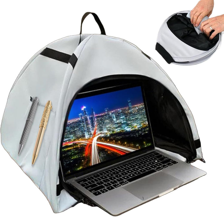 Travory foldable laptop sun shade tent for 13-16" devices, anti-glare protection for outdoor work