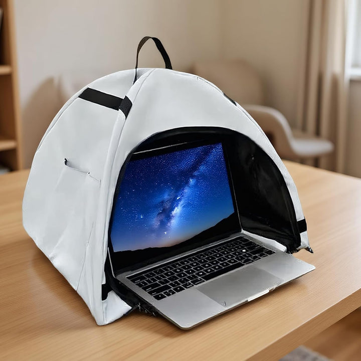 Portable office privacy tent, Travory laptop sun shade for 13-16" laptops, blocks glare