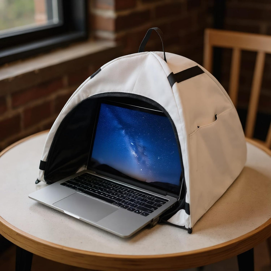 Travory privacy tent for laptops, sun shade accessory for 13-16" devices, travel-friendly