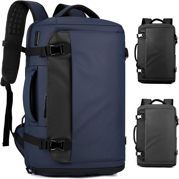 Unisex waterproof laptop backpack, 15 inch, with USB-C charging port, ideal for travel.