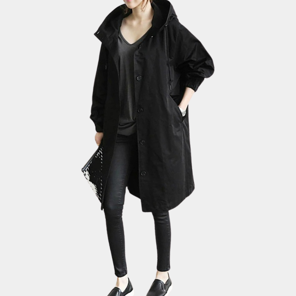 Stylish Alessia long coat for women, a trendy fashion jacket offering versatile all-season outerwear.