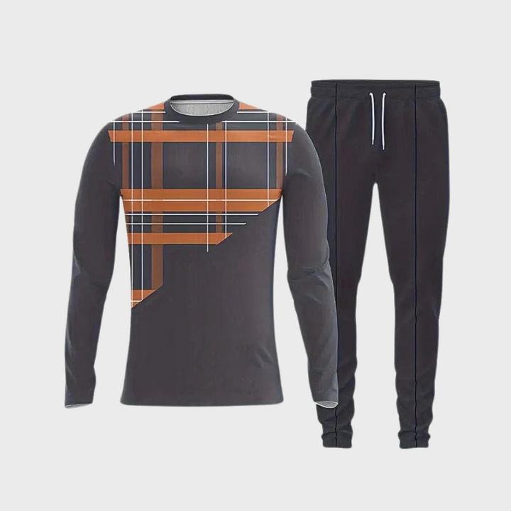 Men's comfortable 2-piece athletic tracksuit in orange, perfect for casual wear, sportswear, and active style.
